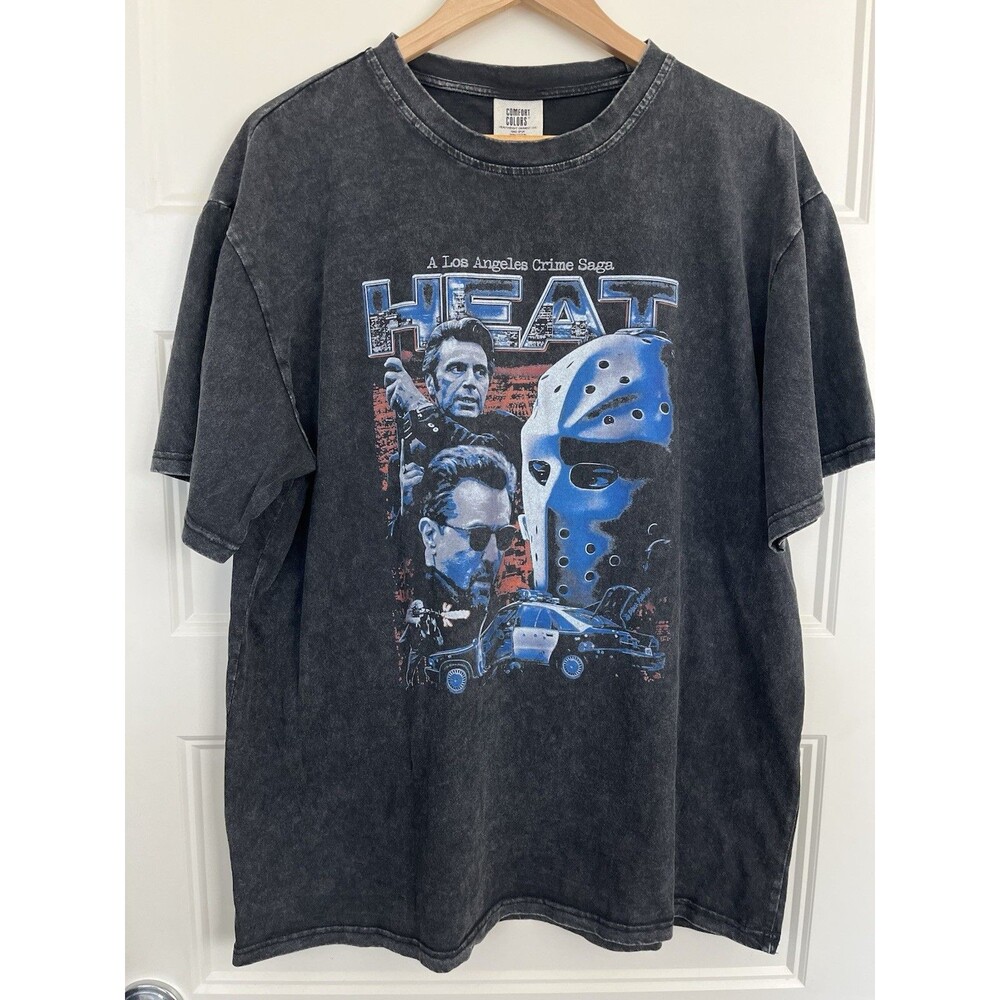 Comfort Colors Heat Movie T-Shirt A Los Angeles Crime Saga Graphic Tee Black XL